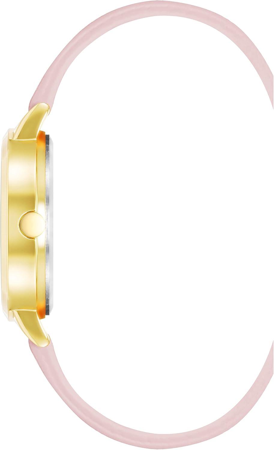 imageNine West Womens Floral Dial Strap Watch NW2284Light PinkGold