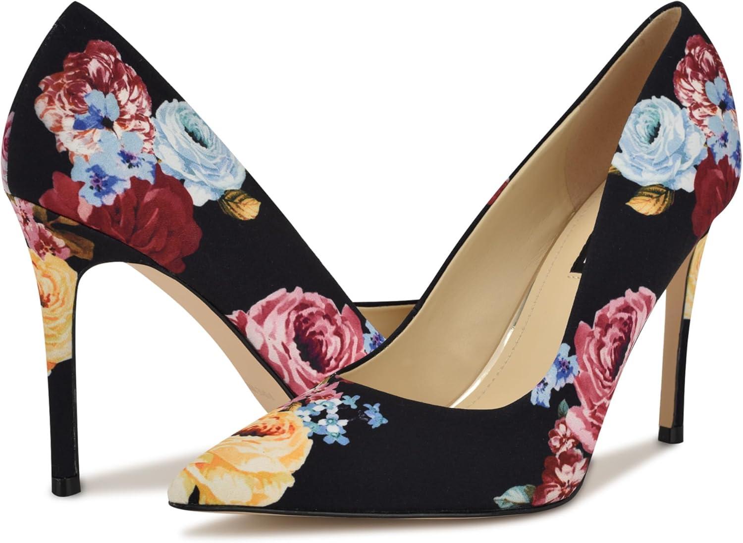 imageNine West Womens Fresh PumpBlack Rose Multi 002