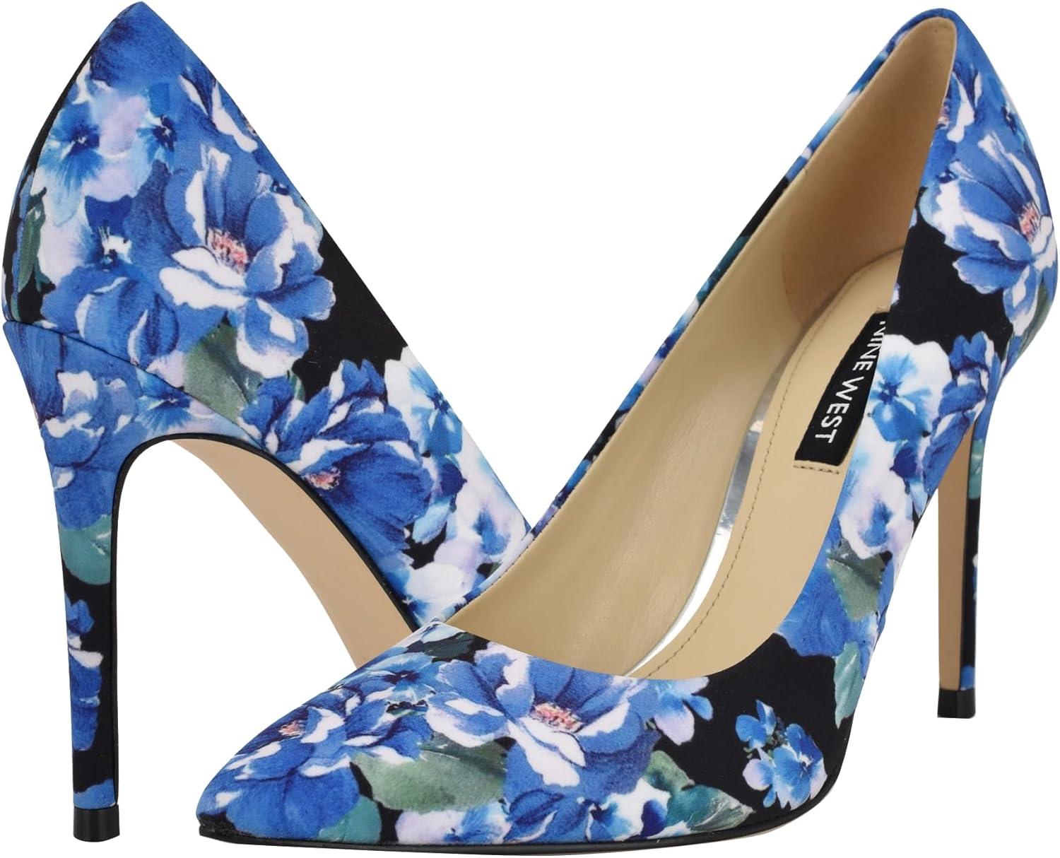 imageNine West Womens Fresh PumpBlue Bouquet Floral Multi 401