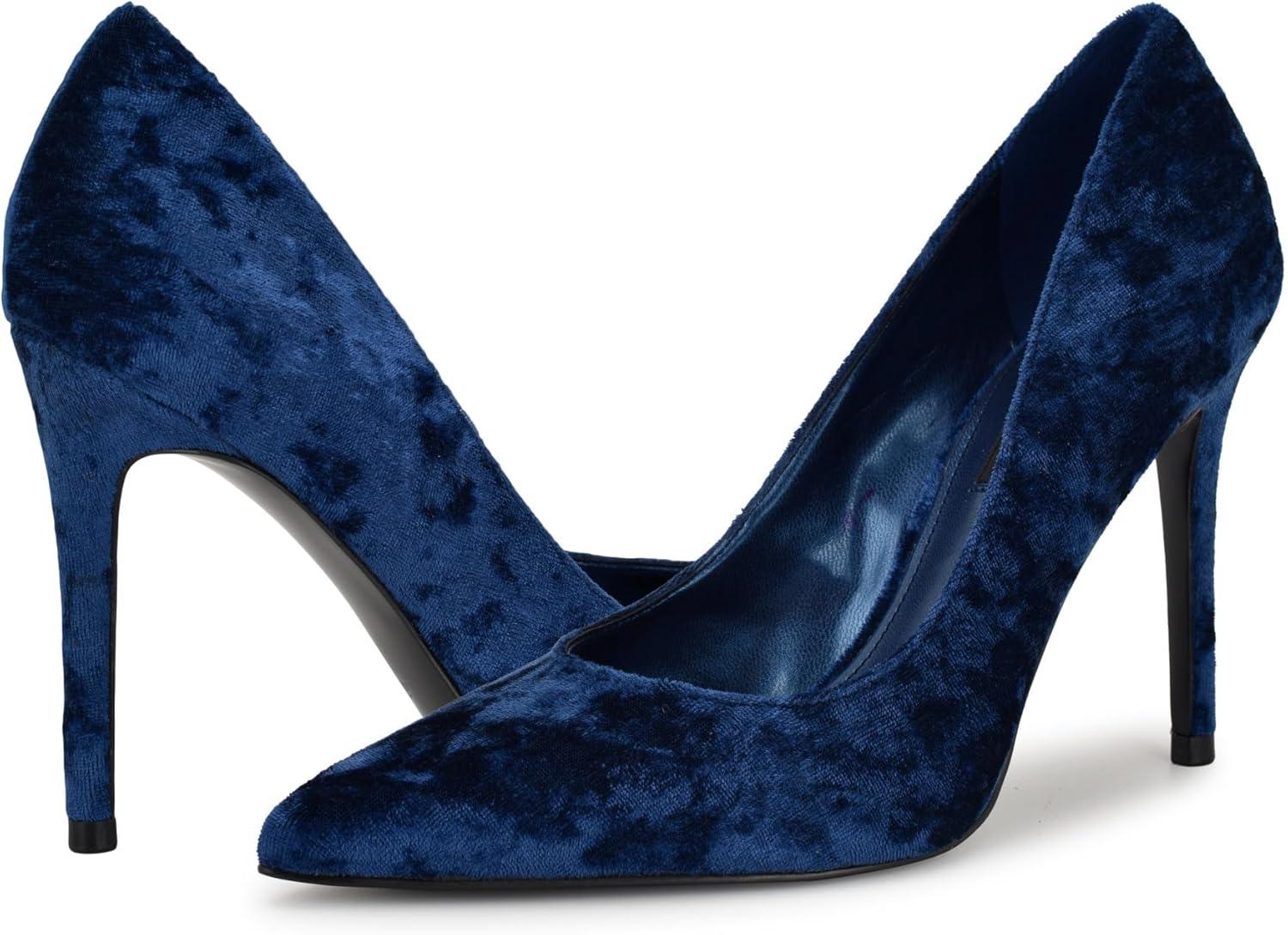 imageNine West Womens Fresh PumpDark Blue Velvet 400
