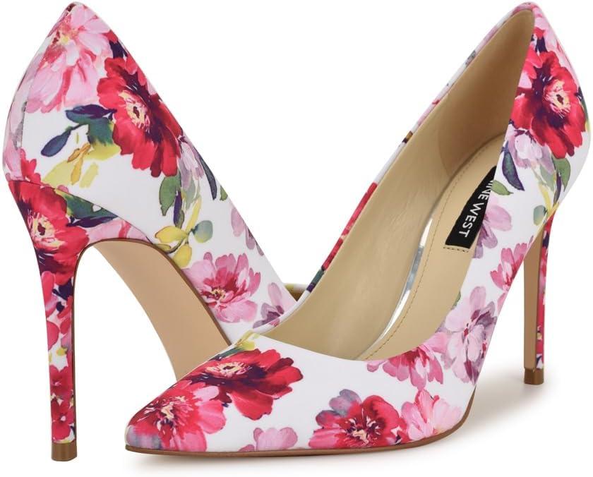 imageNine West Womens Fresh PumpPink Tea Party Floral Multi 665
