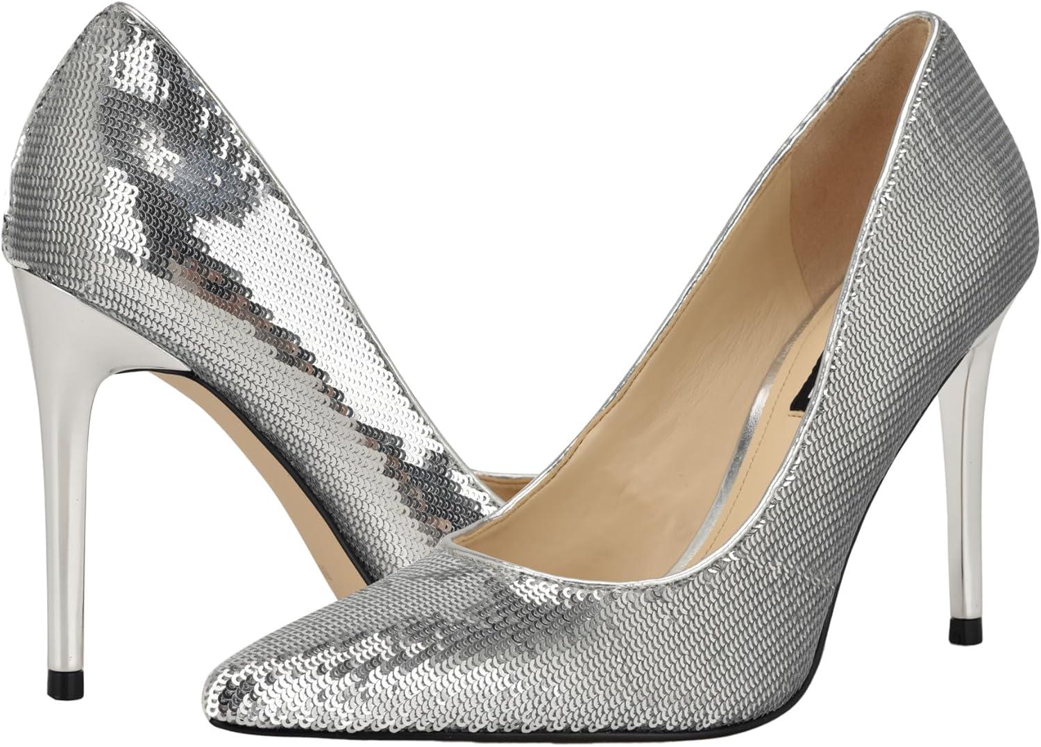 imageNine West Womens Fresh PumpSilver Sequin 040