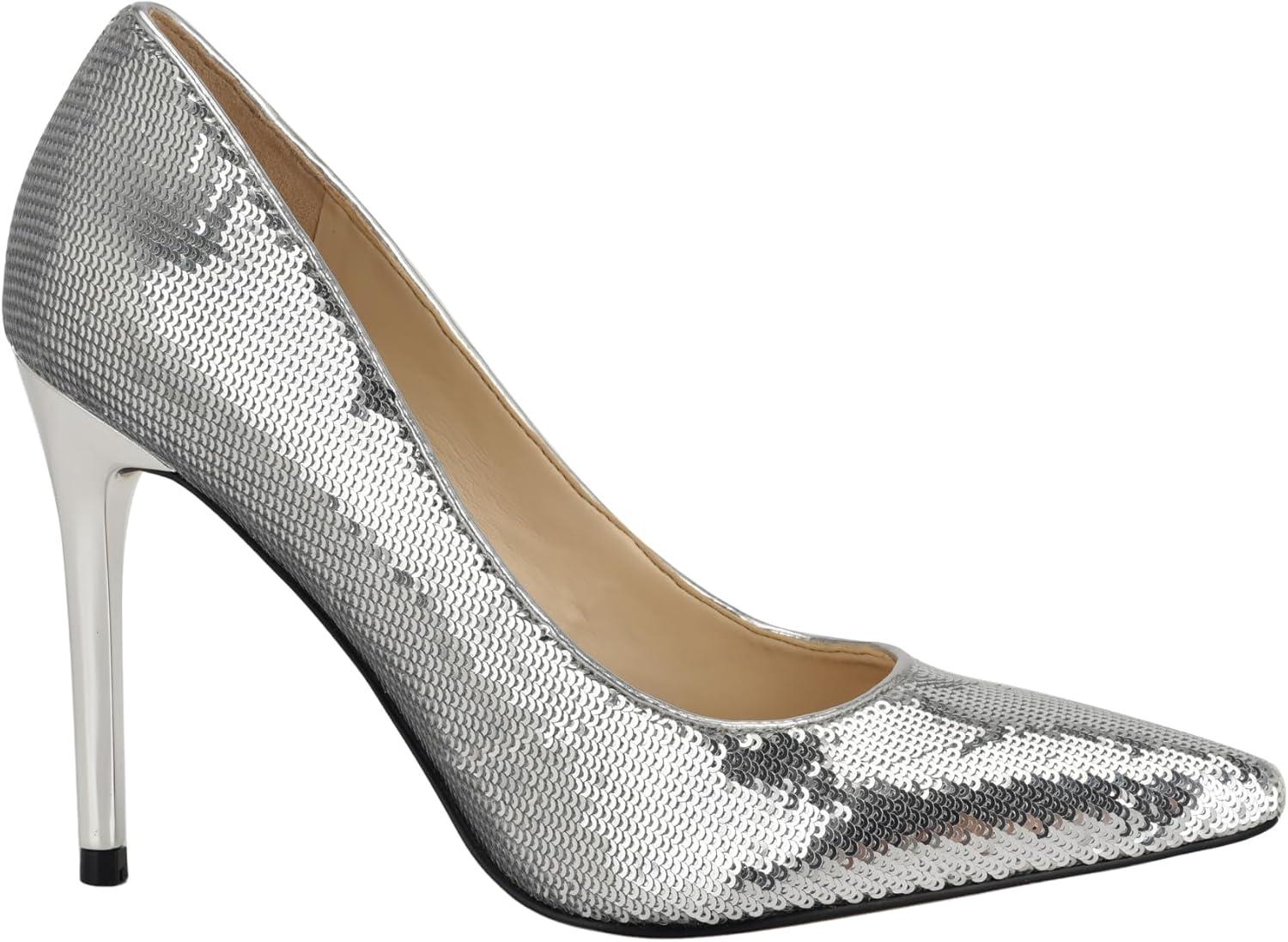 imageNine West Womens Fresh PumpSilver Sequin 040