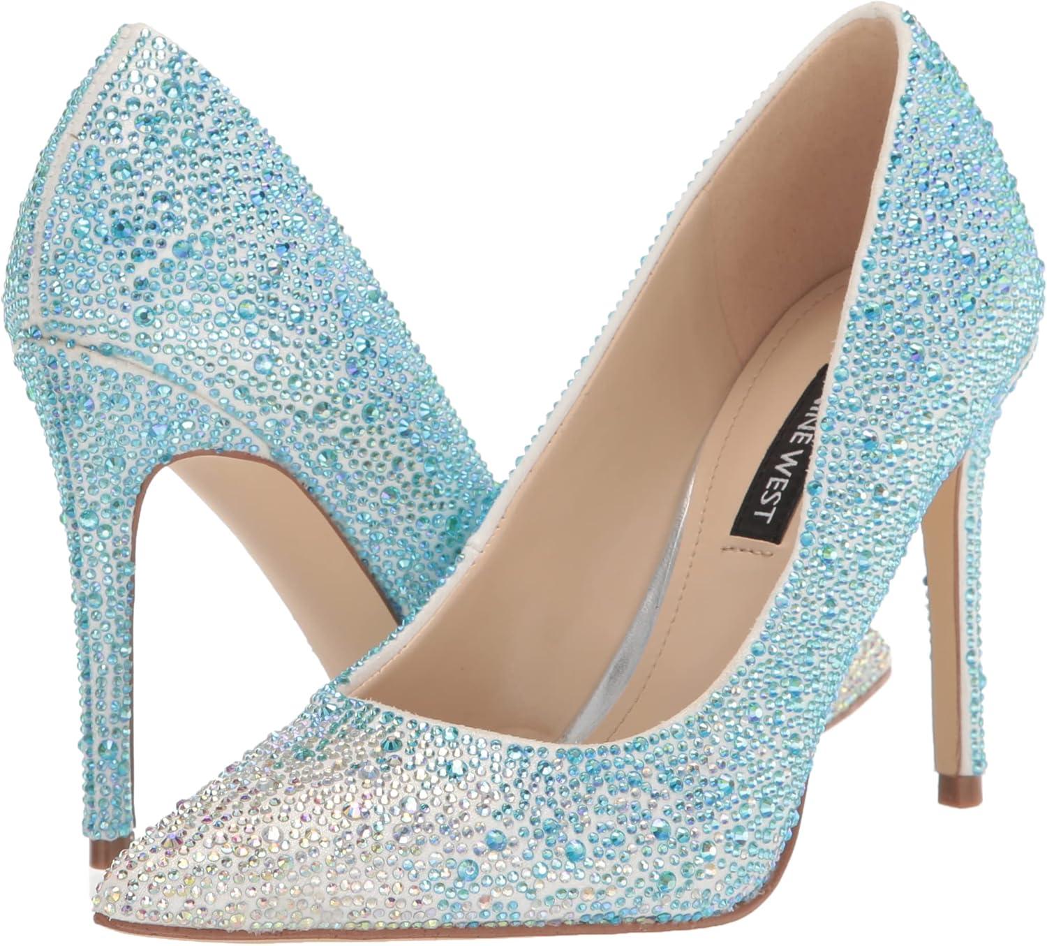 imageNine West Womens Fresh PumpWhite Irridescent Shimmer