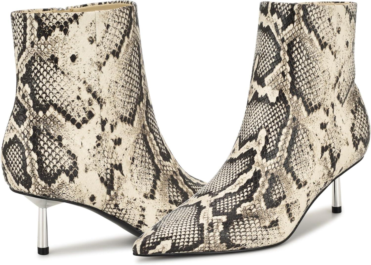 imageNine West Womens Hamesa Ankle BootLight Natural Snake Multi 110