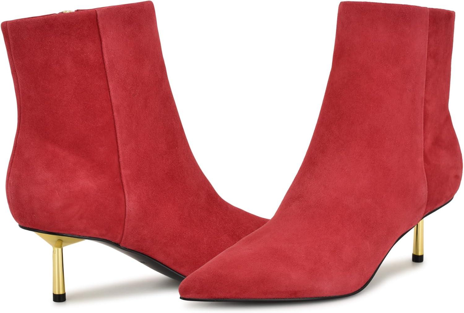 imageNine West Womens Hamesa Ankle BootRed Suede 610