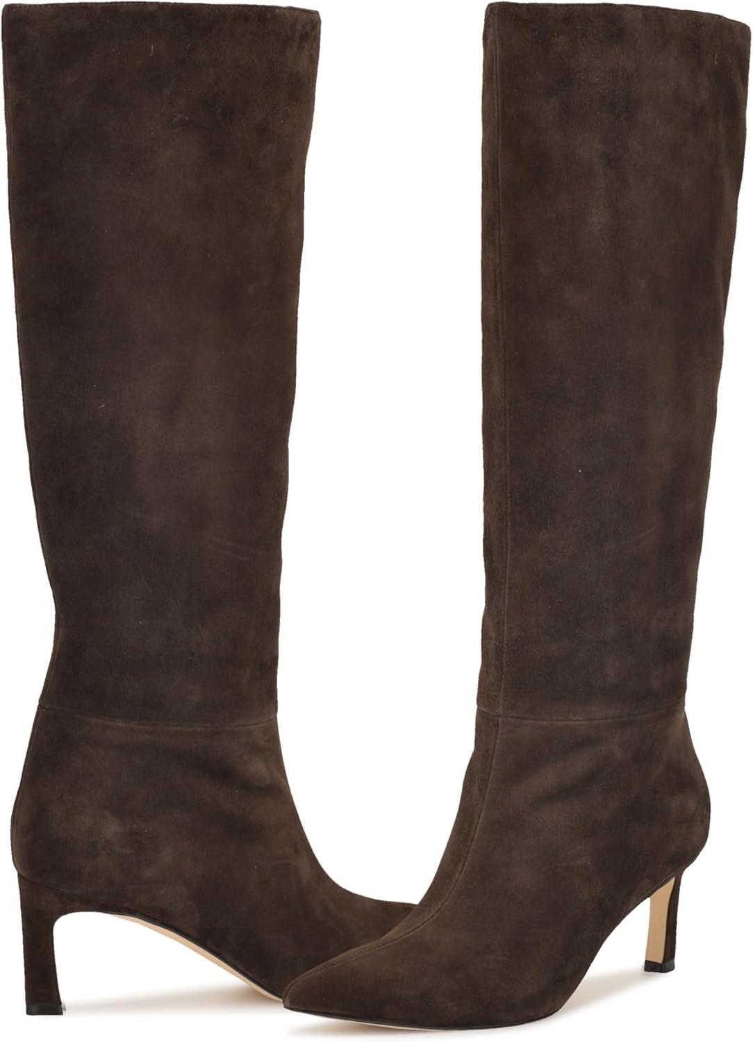 imageNine West Womens Lorthey Knee High BootDark Brown Suede 200