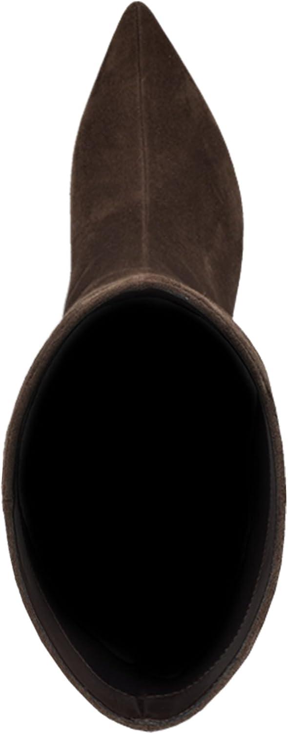 imageNine West Womens Lorthey Knee High BootDark Brown Suede 200