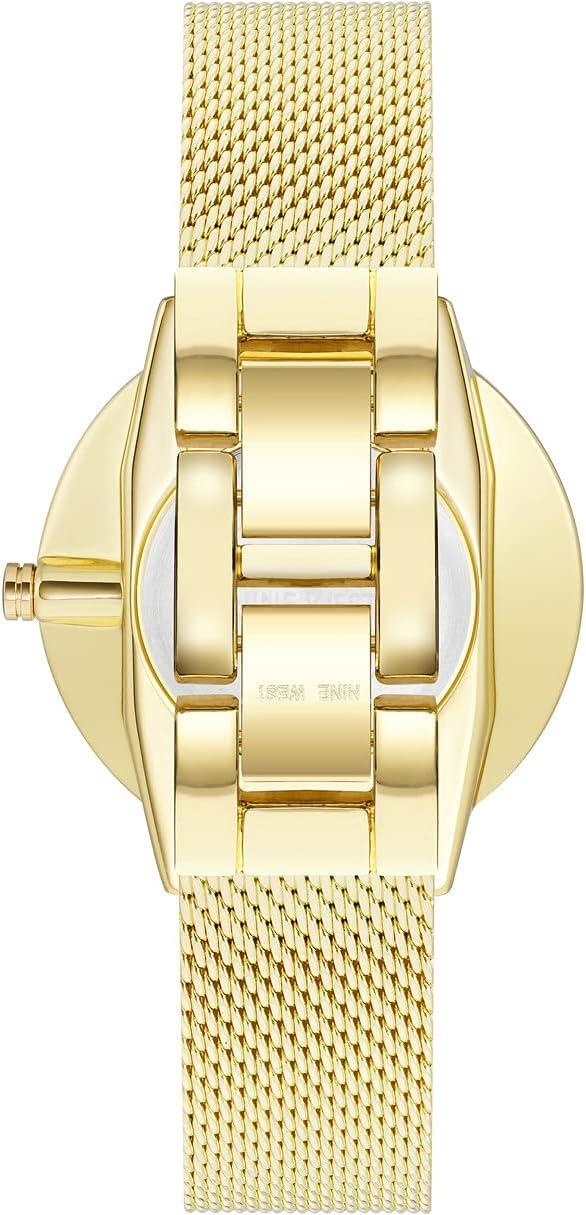 imageNine West Womens Mesh Bracelet WatchGreenGold