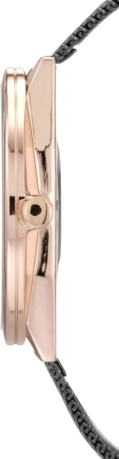 imageNine West Womens Mesh Bracelet WatchGunmetal GreyRose Gold