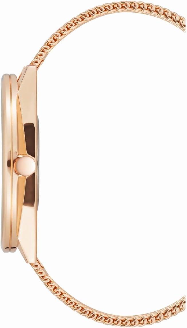 imageNine West Womens Mesh Bracelet WatchRose GoldGrey