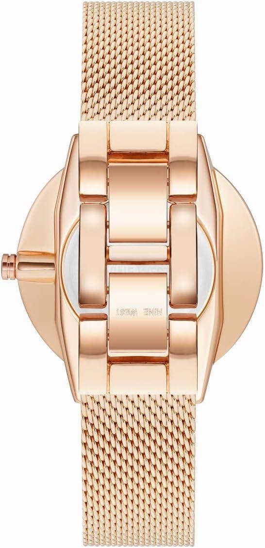 imageNine West Womens Mesh Bracelet WatchRose GoldGrey