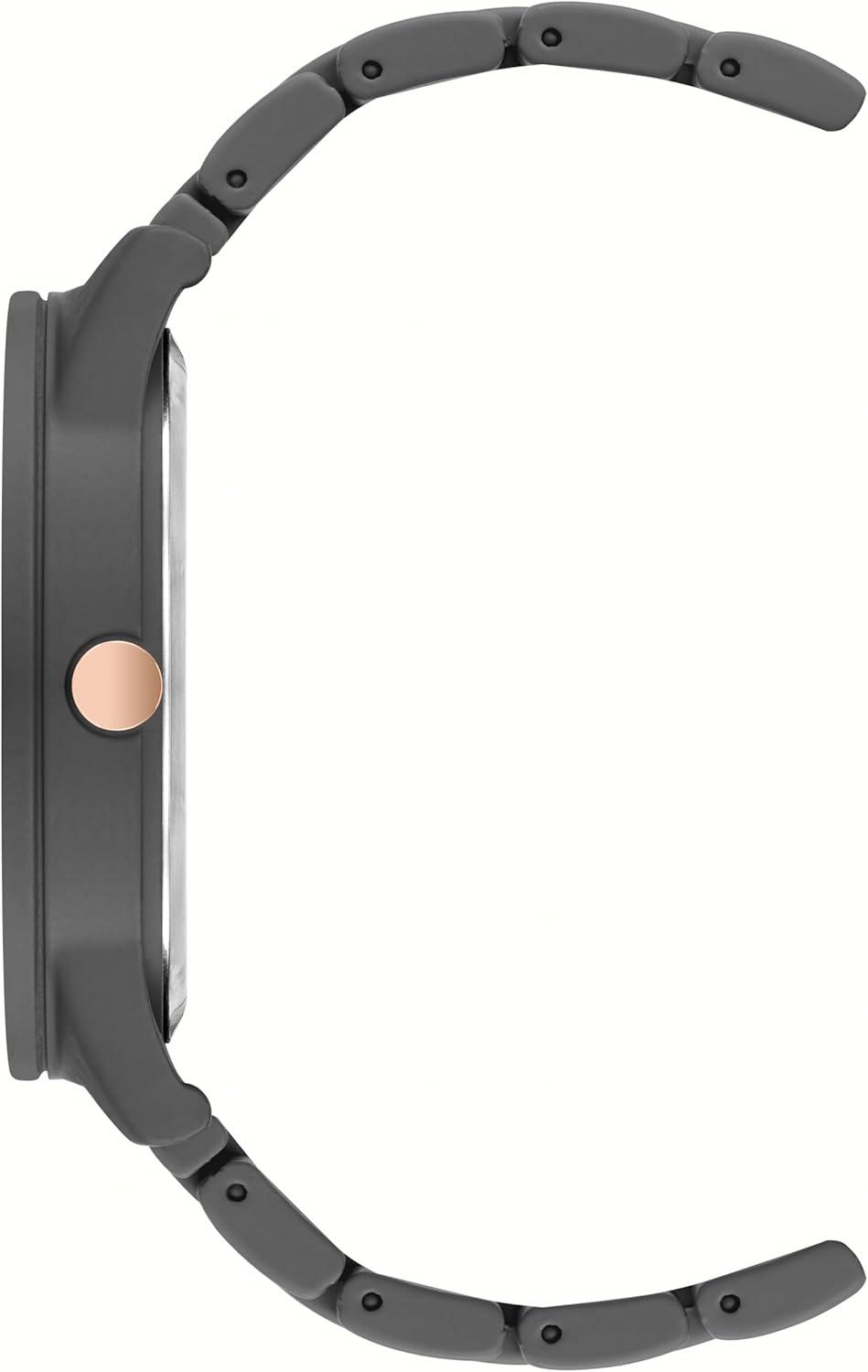 imageNine West Womens Metal Bracelet Watch with Rubberized CoatingGray