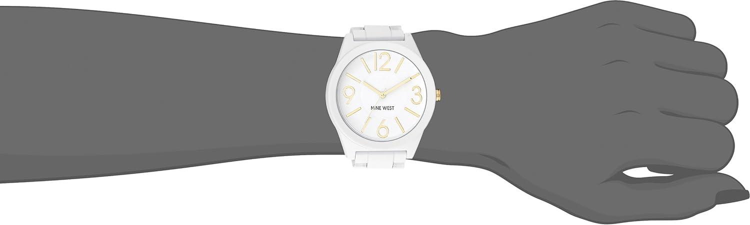 imageNine West Womens Metal Bracelet Watch with Rubberized CoatingWhite