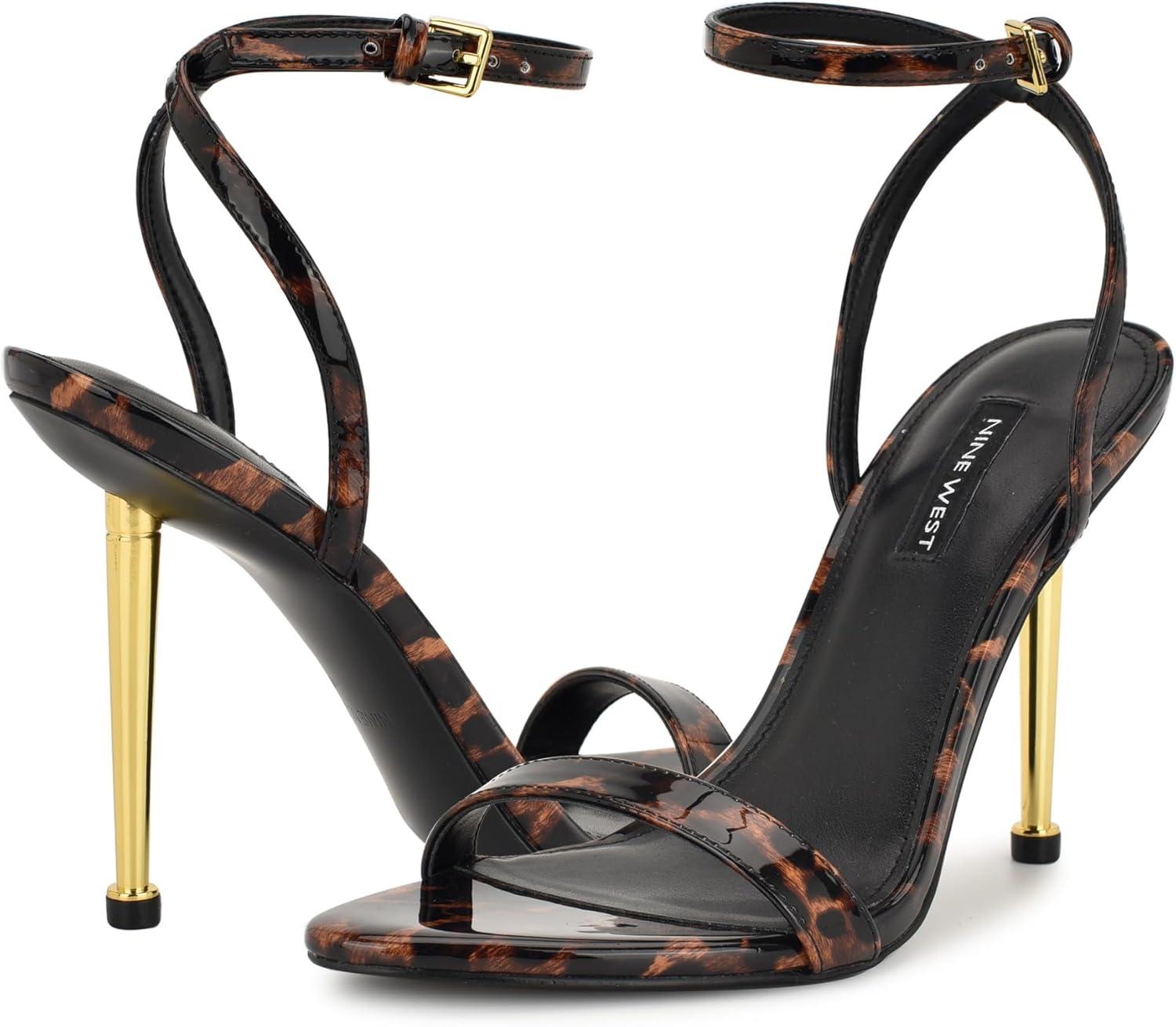 imageNine West Womens Reina Heeled SandalLeopard Patent 201