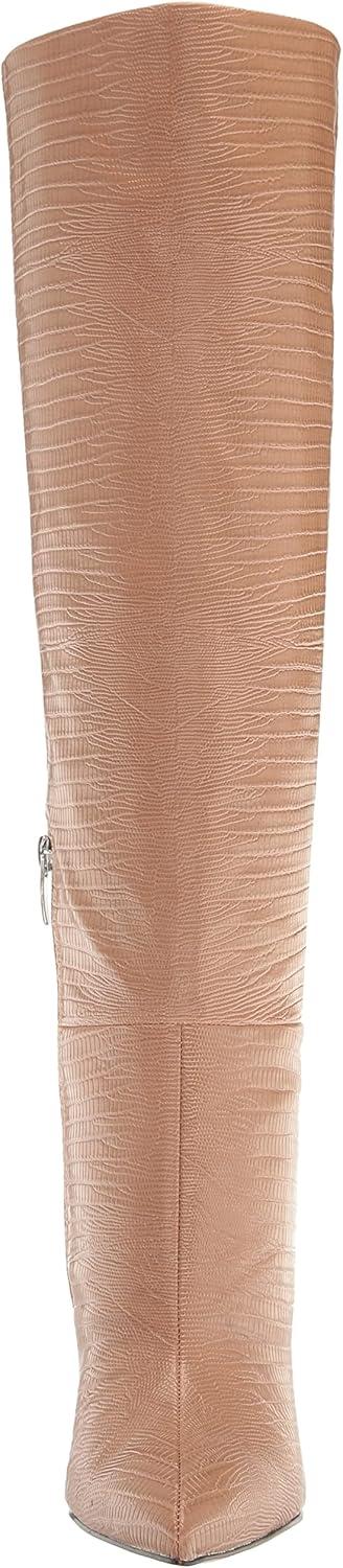 imageNine West Womens Richy Knee High BootLight Tan Lizard