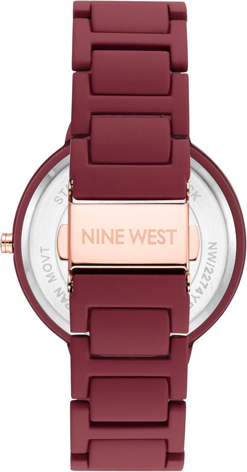 imageNine West Womens Rubberized Bracelet WatchBurgundy
