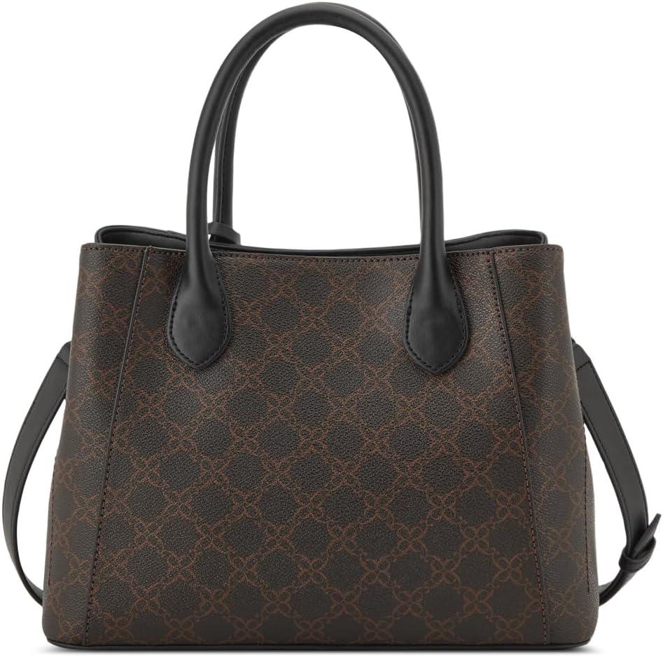imageNine West womens Adeline SatchelBrown Logo Black