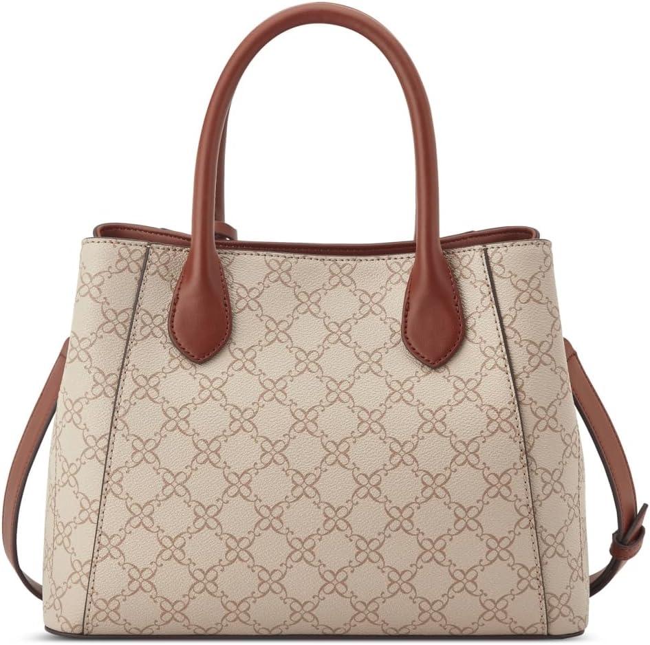 imageNine West womens Adeline SatchelMushroom Logo Mahogany