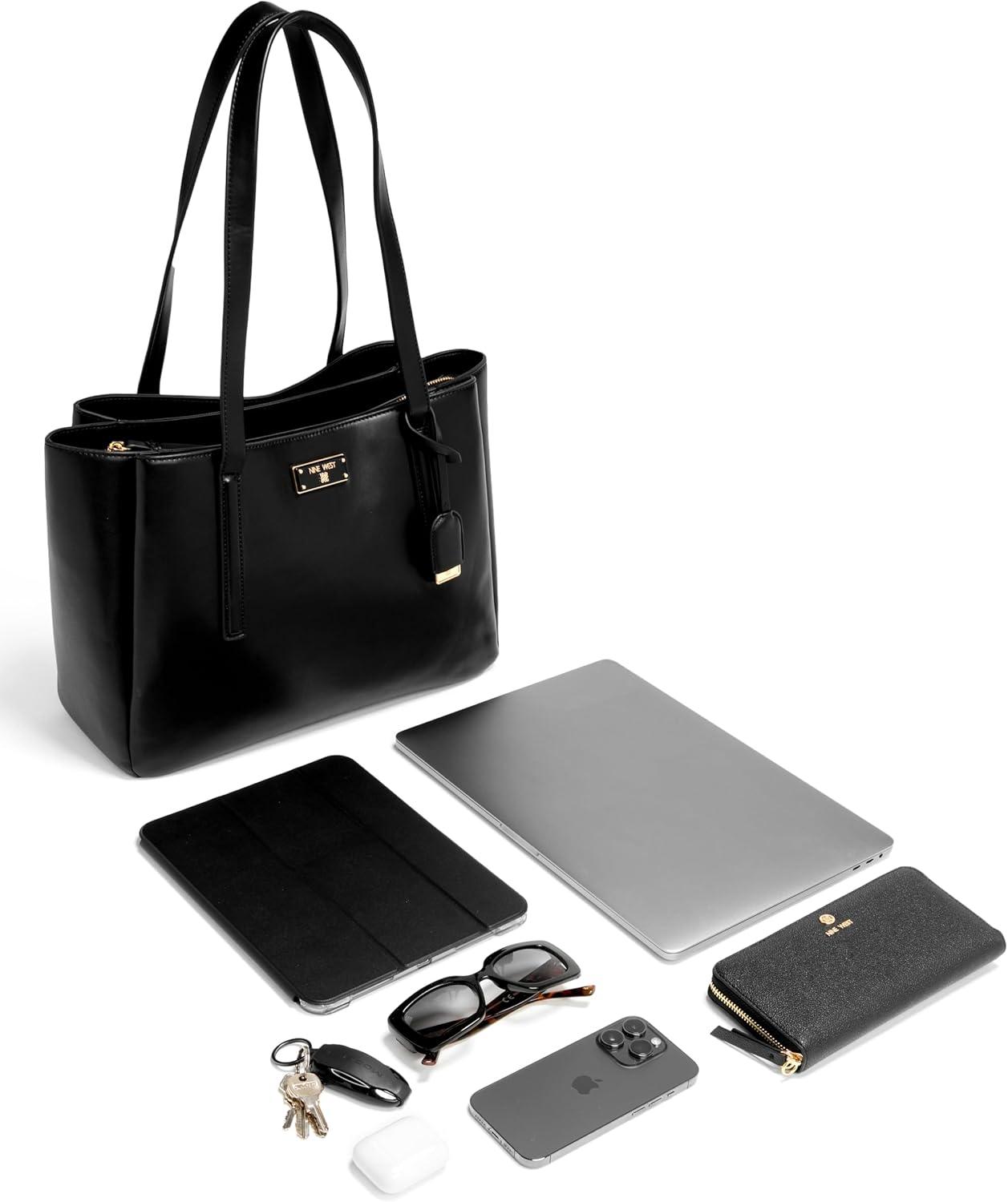 imageNine West womens Leonel Laptop Tech ToteBlack