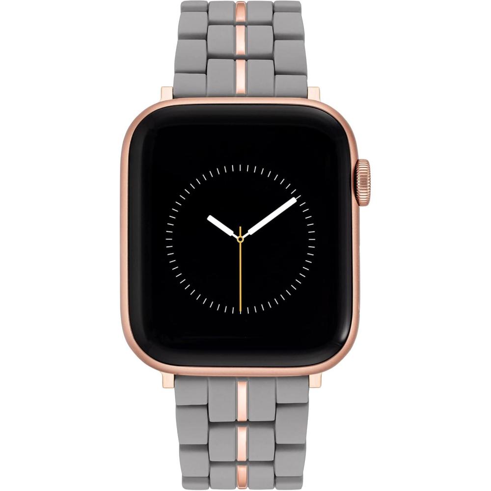 imageNINE WEST Fashion Rubberized Bracelet for Apple Watch Secure AdjustableGreyRose Gold