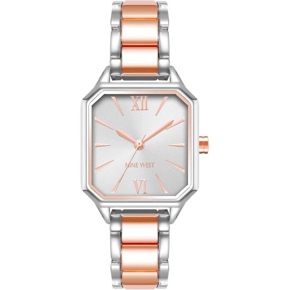 imageNine West Womens Bracelet WatchSilverToneRose GoldTone