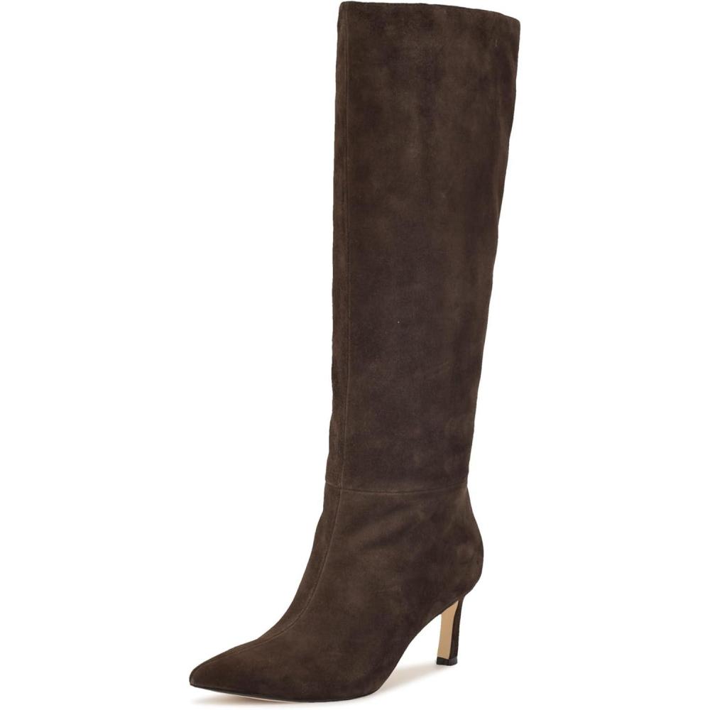 imageNine West Womens Lorthey Knee High BootDark Brown Suede 200