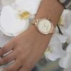 imageNine West Womens Floral Dial Bracelet WatchRose Gold