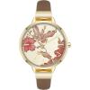 imageNine West Womens Floral Dial Smooth Strap WatchTan