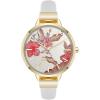 imageNine West Womens Floral Dial Smooth Strap WatchWhiteGold
