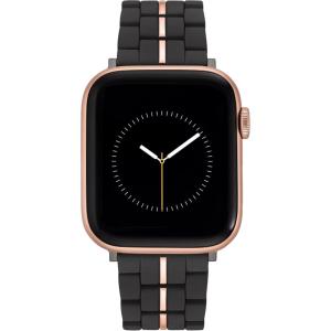 imageNINE WEST Fashion Rubberized Bracelet for Apple Watch Secure AdjustableBlackRose Gold