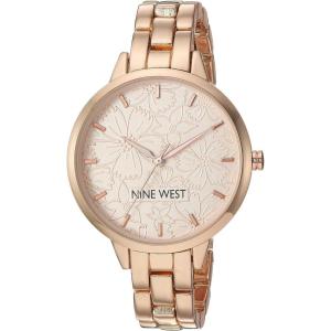 imageNine West Womens Floral Dial Bracelet WatchRose Gold