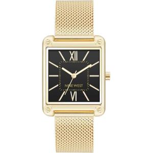 imageNine West Womens Mesh Bracelet WatchGoldBlack