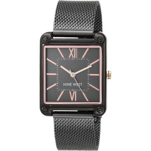 imageNine West Womens Mesh Bracelet WatchGunmetal Grey