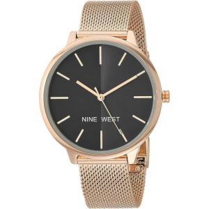 imageNine West Womens Mesh Bracelet WatchRose GoldGrey
