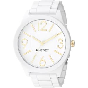 imageNine West Womens Metal Bracelet Watch with Rubberized CoatingWhite