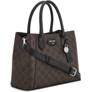 imageNine West womens Adeline SatchelBrown Logo Black