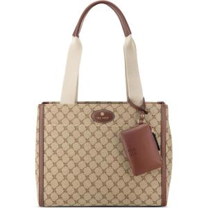 imageNine West Pyper Laptop ToteMocha LogoMahogany