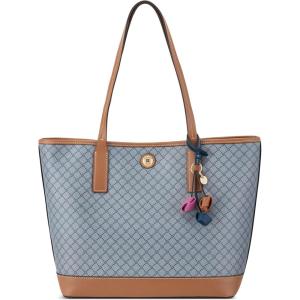 image:imageNine West Talley 2 In 1 ToteChambray Logo Brandy