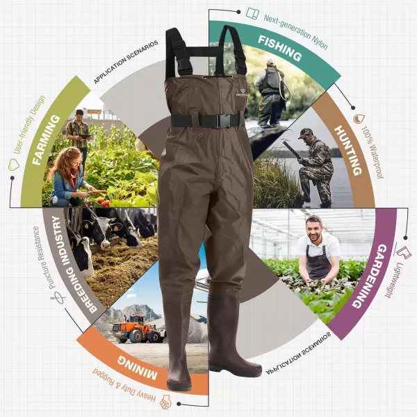 FISHINGSIR Fishing Waders for Men with Boots Womens Chest Waders Waterproof for Hunting with Wading Belt