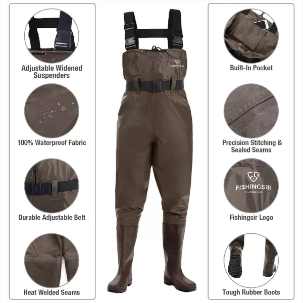FISHINGSIR Fishing Waders for Men with Boots Womens Chest Waders Waterproof for Hunting with Wading Belt