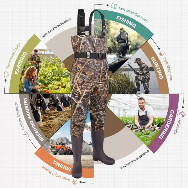 FISHINGSIR Fishing Waders for Men with Boots Womens Chest Waders Waterproof for Hunting with Wading Belt
