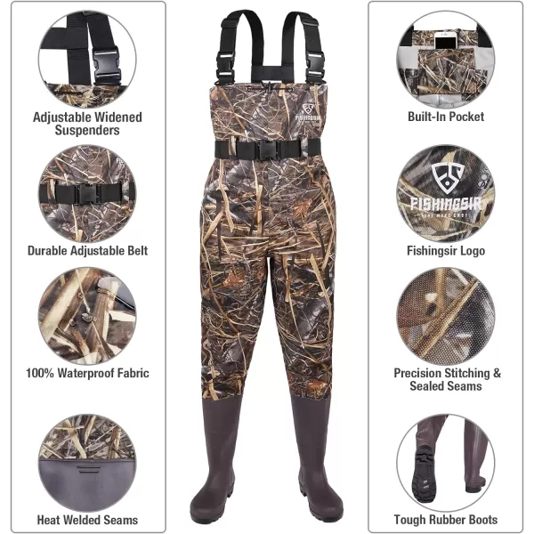 FISHINGSIR Fishing Waders for Men with Boots Womens Chest Waders Waterproof for Hunting with Wading Belt