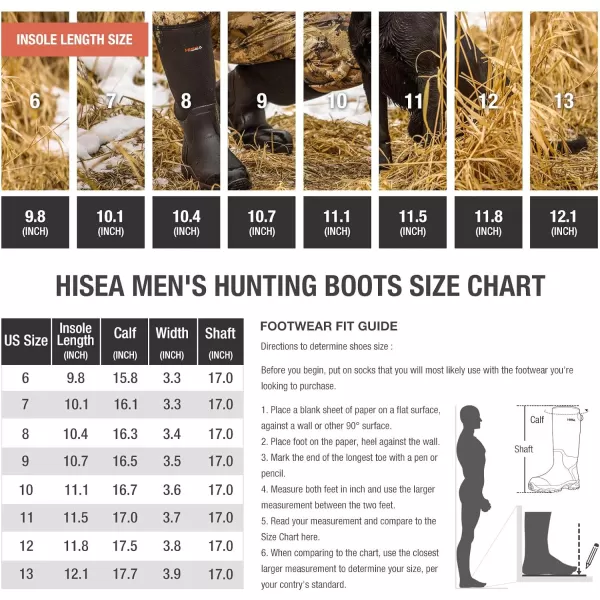 HISEA Apollo Basic Hunting Boots for Men Waterproof Rubber Boots Rain Boots Neoprene Mens Boots