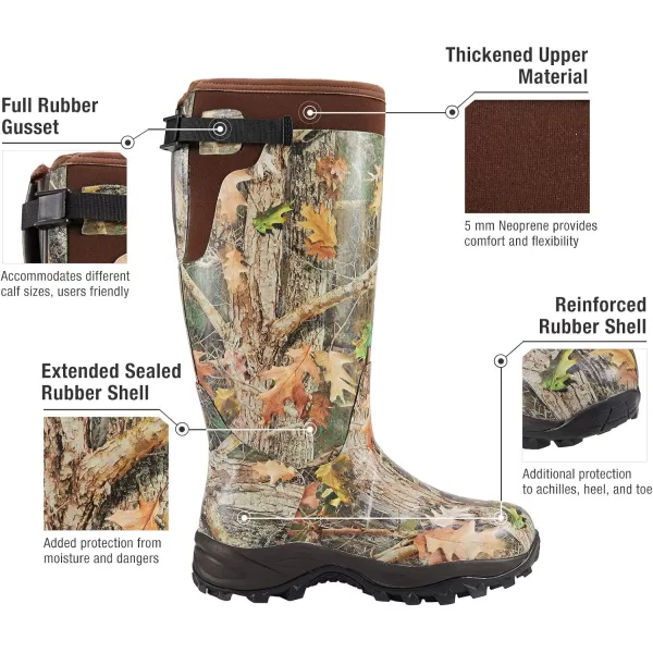 HISEA Apollo Basic Hunting Boots for Men Waterproof Rubber Boots Rain Boots Neoprene Mens Boots