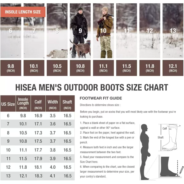 HISEA Apollo Pro 400G Insulated Men's Hunting Boots Waterproof Rubber Mud Boots