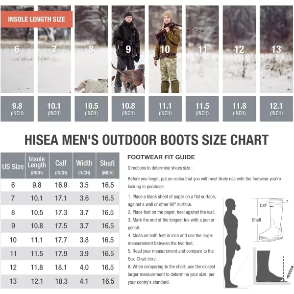 HISEA Apollo Pro 400G Insulated Men's Hunting Boots Waterproof Rubber Mud Boots