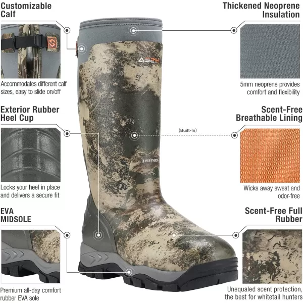 HISEA Apollo Pro 400G Insulated Men's Hunting Boots Waterproof Rubber Mud Boots