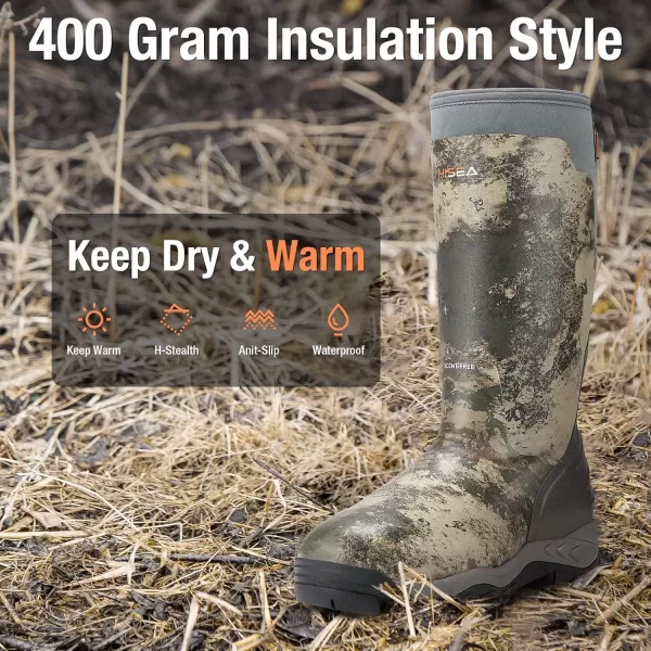 HISEA Apollo Pro 400G Insulated Men's Hunting Boots Waterproof Rubber Mud Boots
