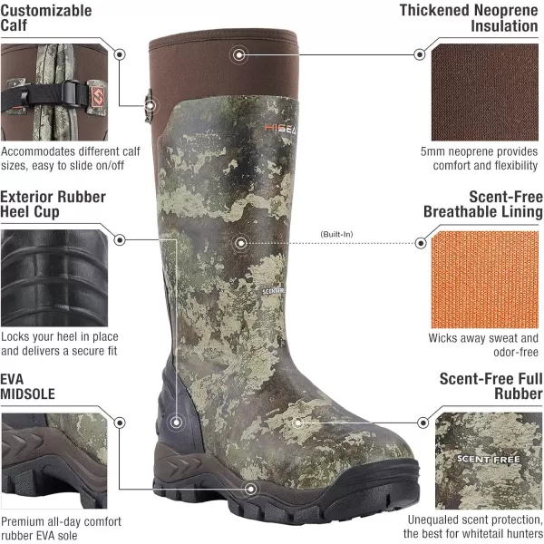 HISEA Apollo Pro 400G Insulated Men's Hunting Boots Waterproof Rubber Mud Boots